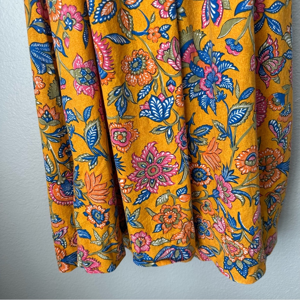 House of Harlow 1960 Cheyna Orange Floral Dress Front Tie open front midi XS - Picture 15 of 16